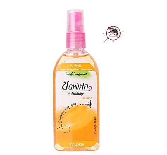 SOFFELL Mosquito Repellent Liquid Large Size Spray (Orange) 80ml, THAILAND