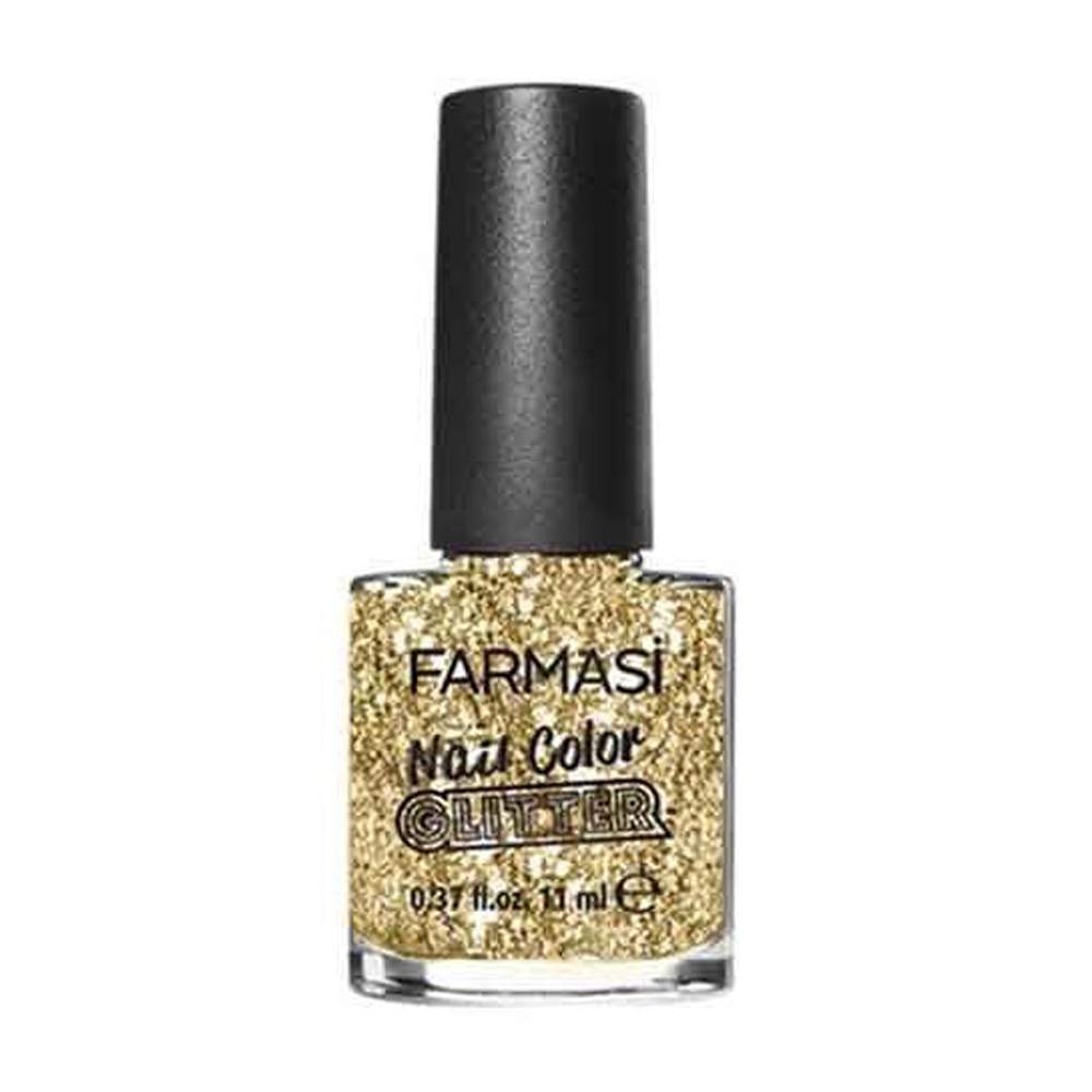 FARMASi Nail Color Glitter 02 Golden Rain