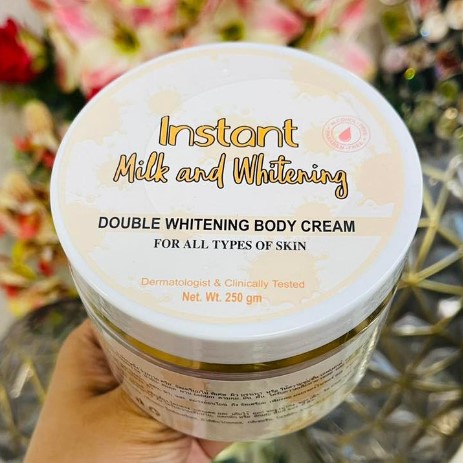 Instant milk and whitening body cream