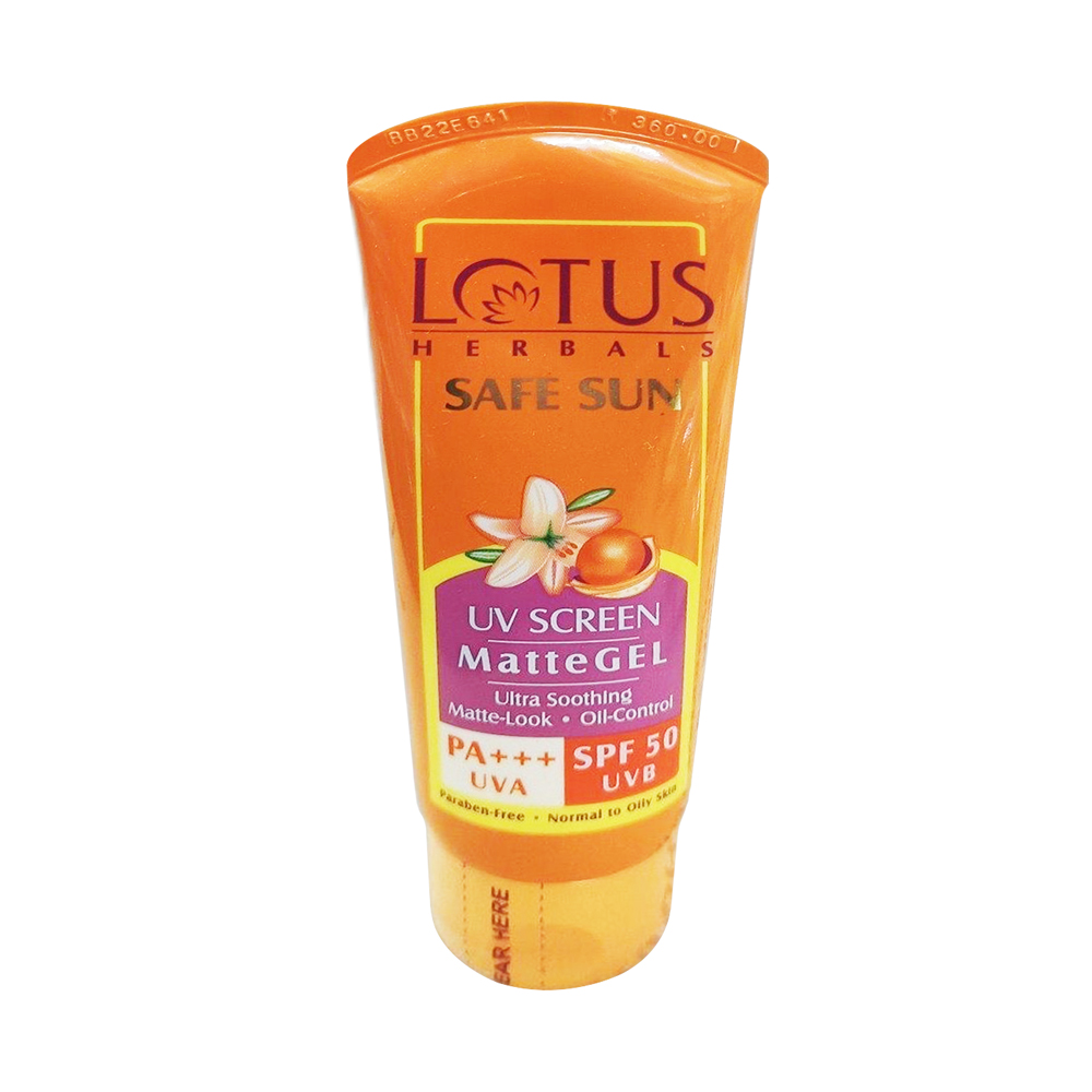 Lotus Herbals Safe Sun UV Screen Matte Gel PA+++ SPF 50 UVB