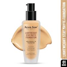 Seven Seas Stay Matte Foundation | Lightweight and Long Lasting Foundation with Vitamin C and Niacinamide | Full Coverage Foundation for Women (Skin)