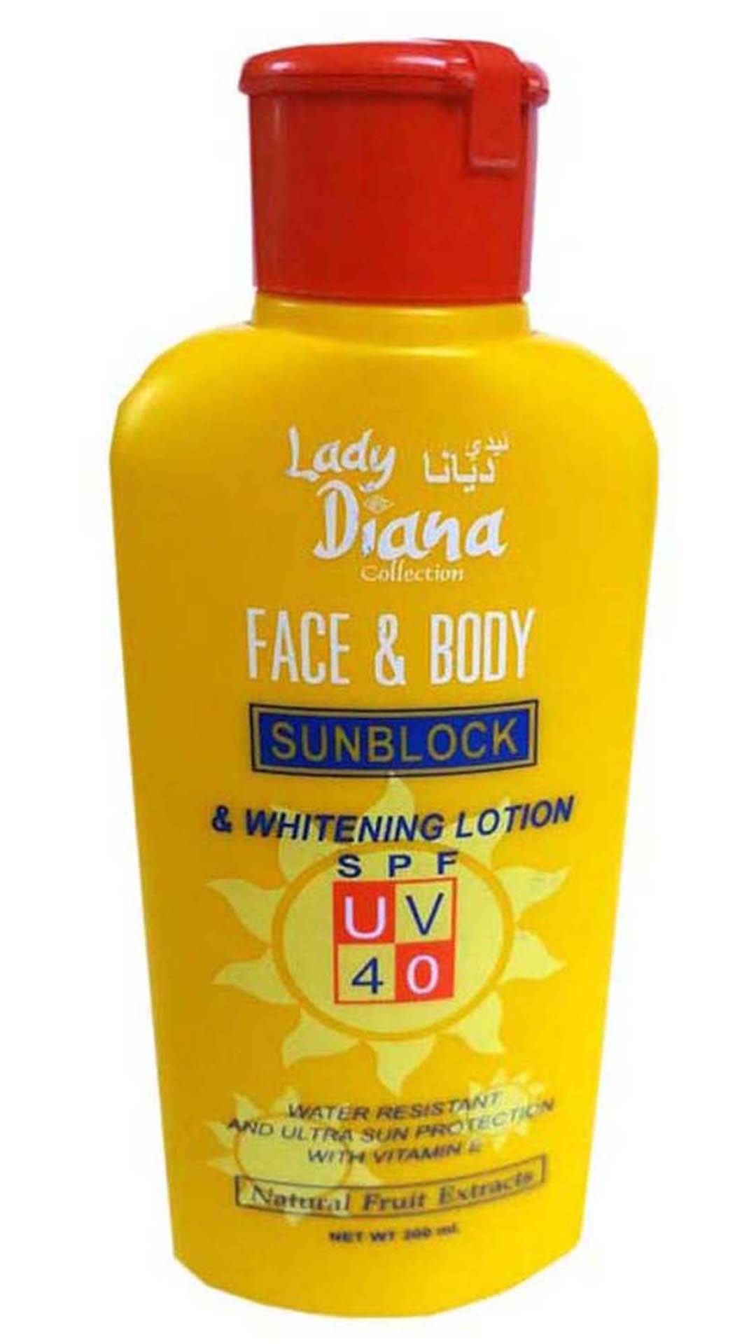 Lady Diana Face and Body Sun Block and Whitening Lotion Spf, 200Ml