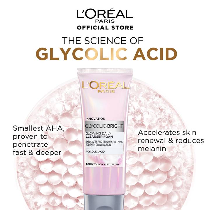 L'Oreal Paris Glycolic Bright Daily Cleanser Foam 100ml