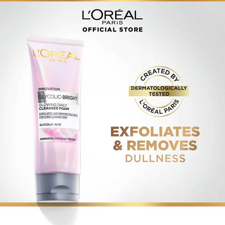 Loreal Paris Glycolic Bright Daily Cleanser Foam-100ml