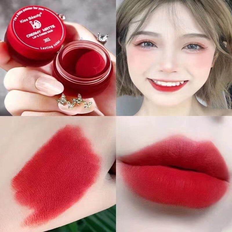 Kiss Beauty Creamy Matte Lip and Cheek Mud